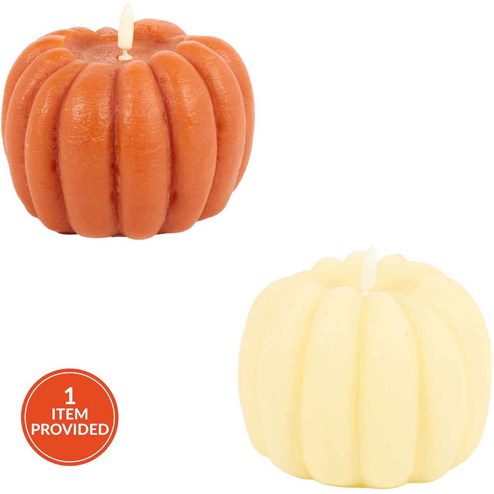 Large Pumpkin LED Candle Image 1