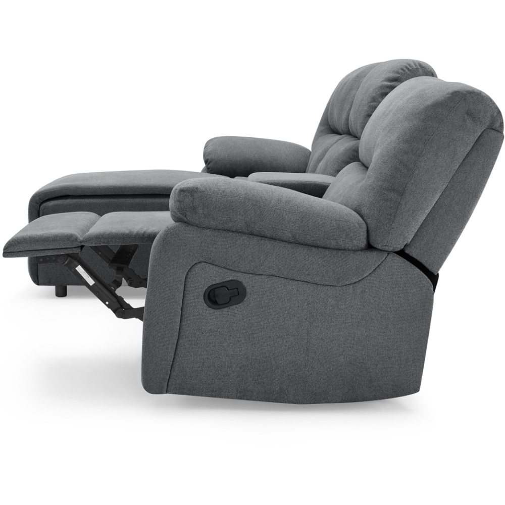 Home Detail Jacob 3 Seater Dark Grey Left Hand Chaise Manual Recliner Sofa Image 7