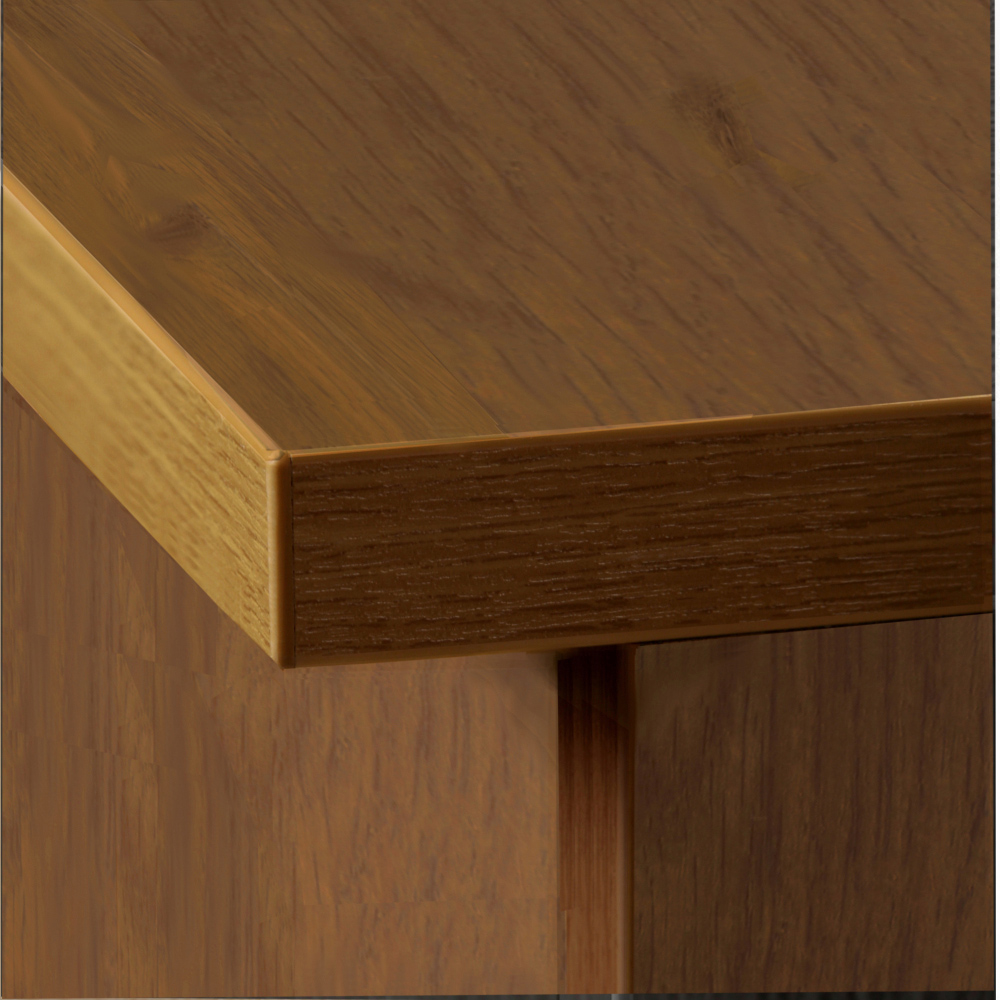 R White Cabinets 3 Drawer Dark Brown Set-01 Desk with Printer Shelf Image 2