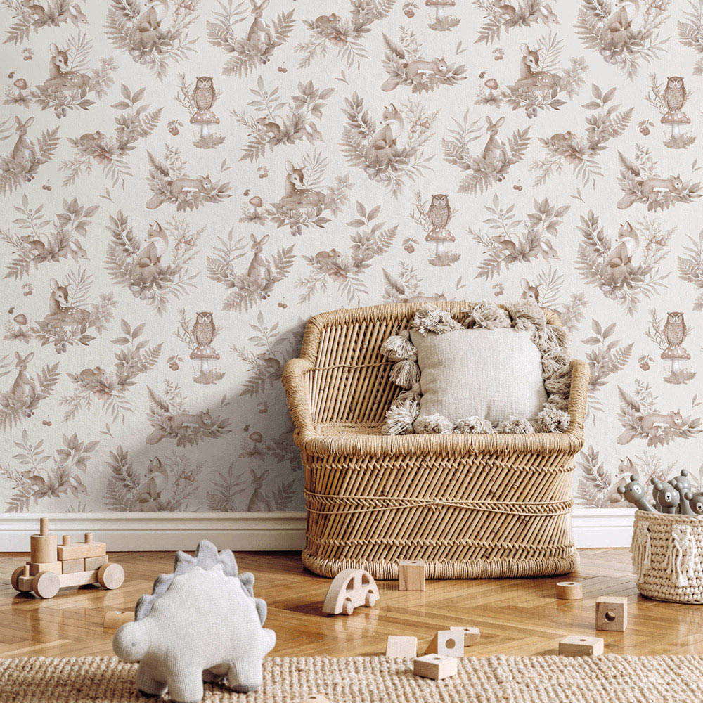 Holden Decor Forest Friends Neutral Wallpaper Image 3