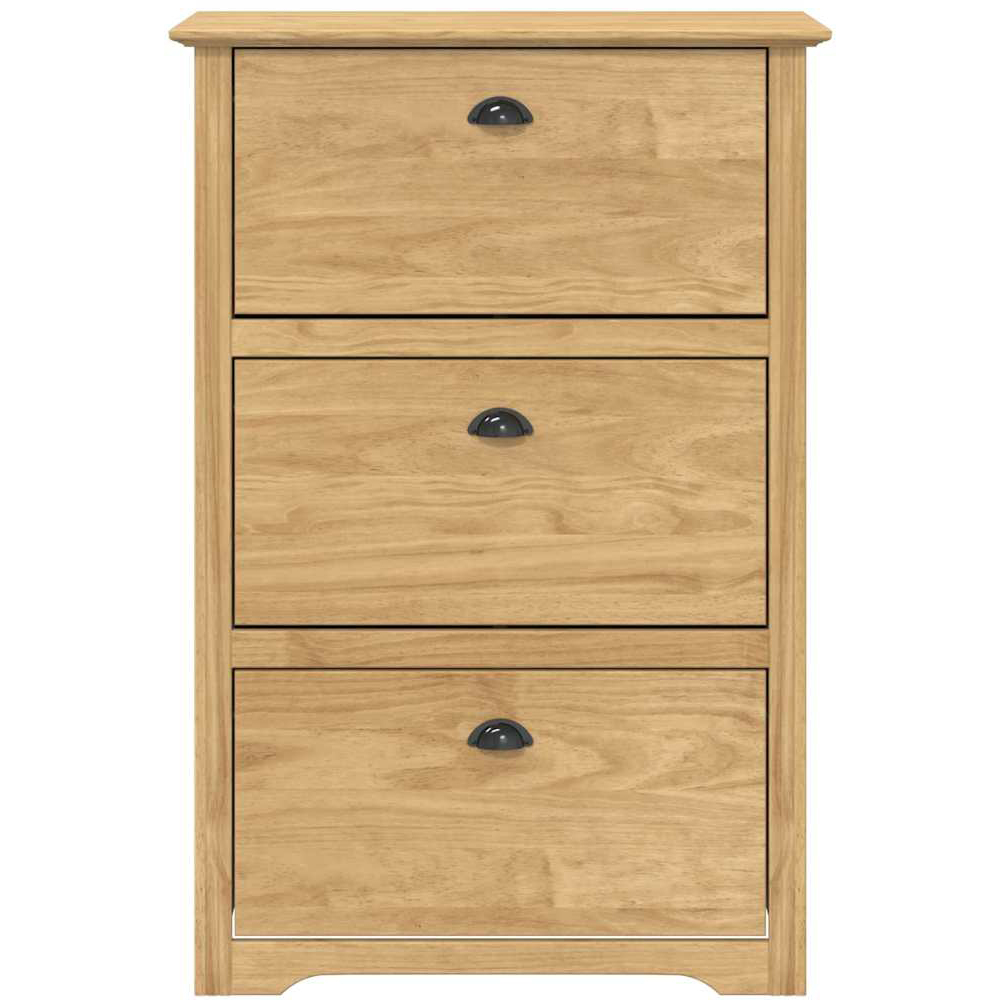 vidaXL Bodo 3 Flip Door Honey Brown Shoe Storage Cabinet Image 4