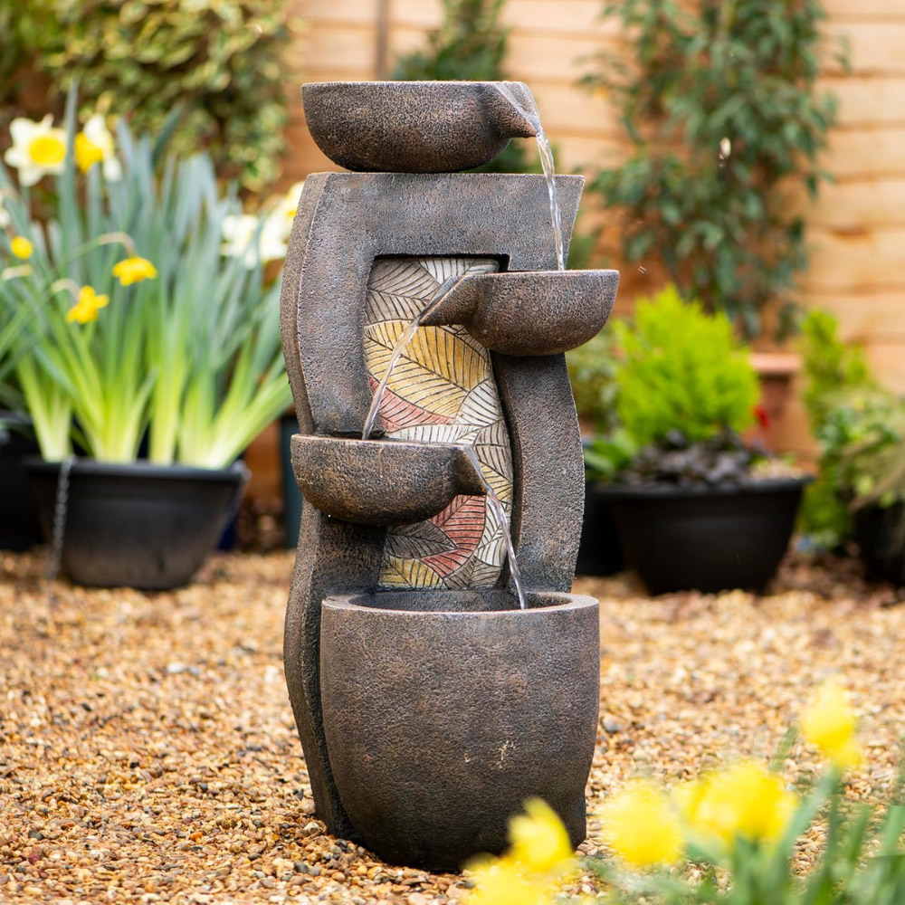 Serenity 4-Tier LED Autumn Falls Water Feature Image 6