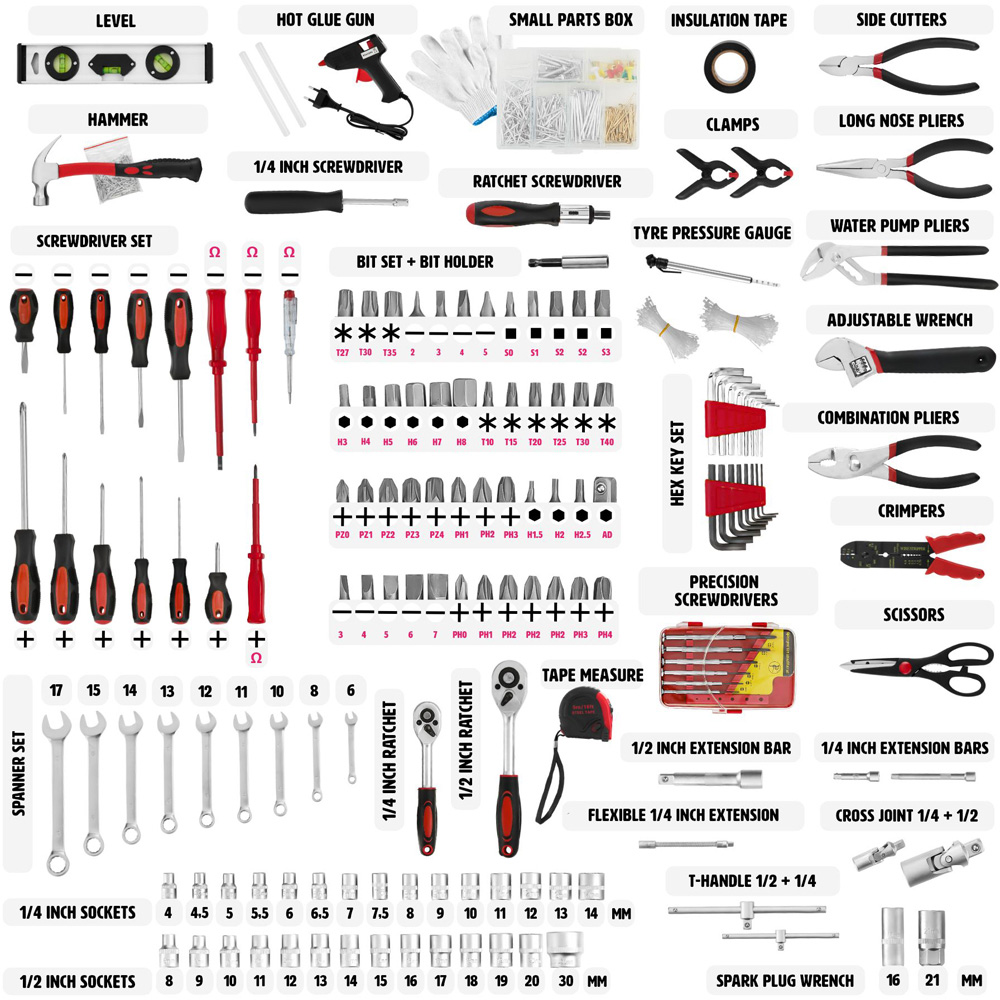 tectake 599 Piece Tool Box Trolley Image 3