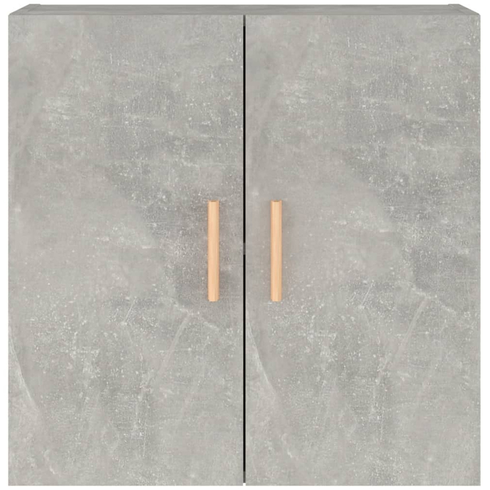 vidaXL 2 Door Concrete Grey Wall Cabinet with Gold Handle Image 4