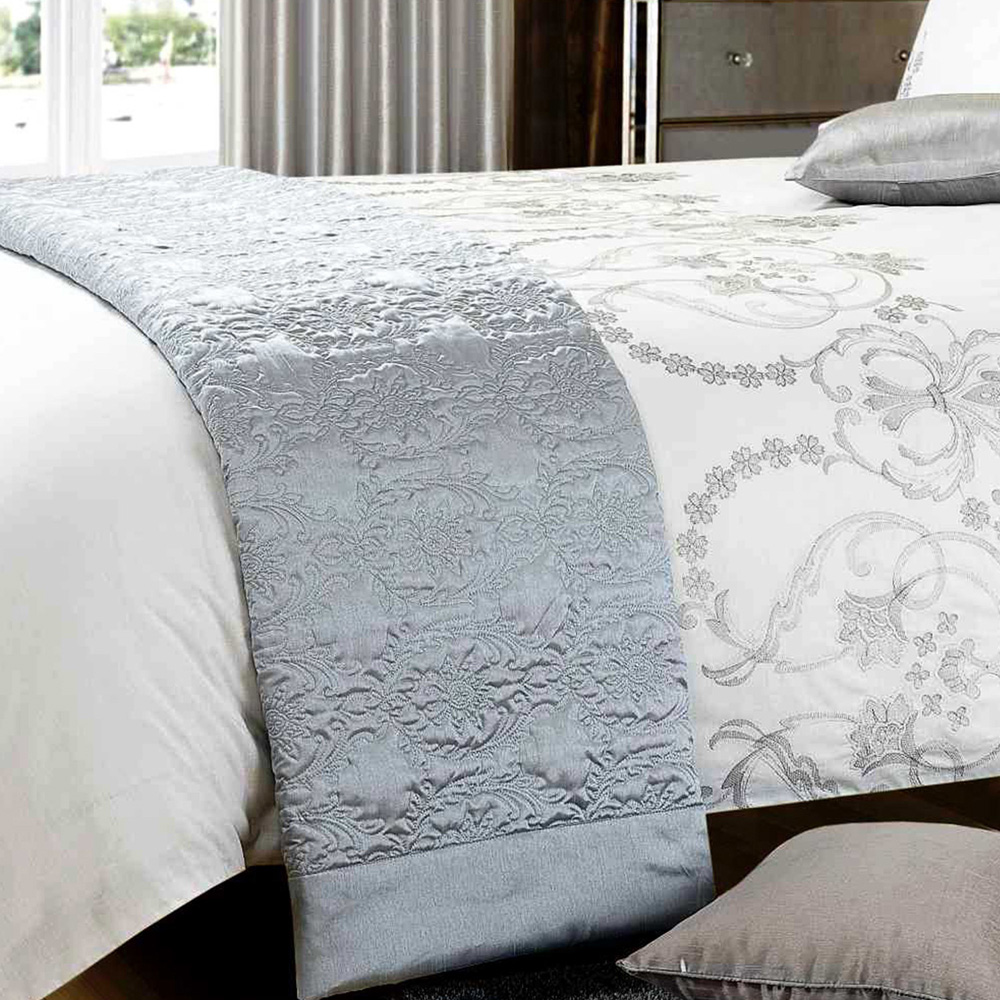 Sweet Dreams Ingram Double Silver Boutique-Inspired Embellished Duvet Cover Set Image 3