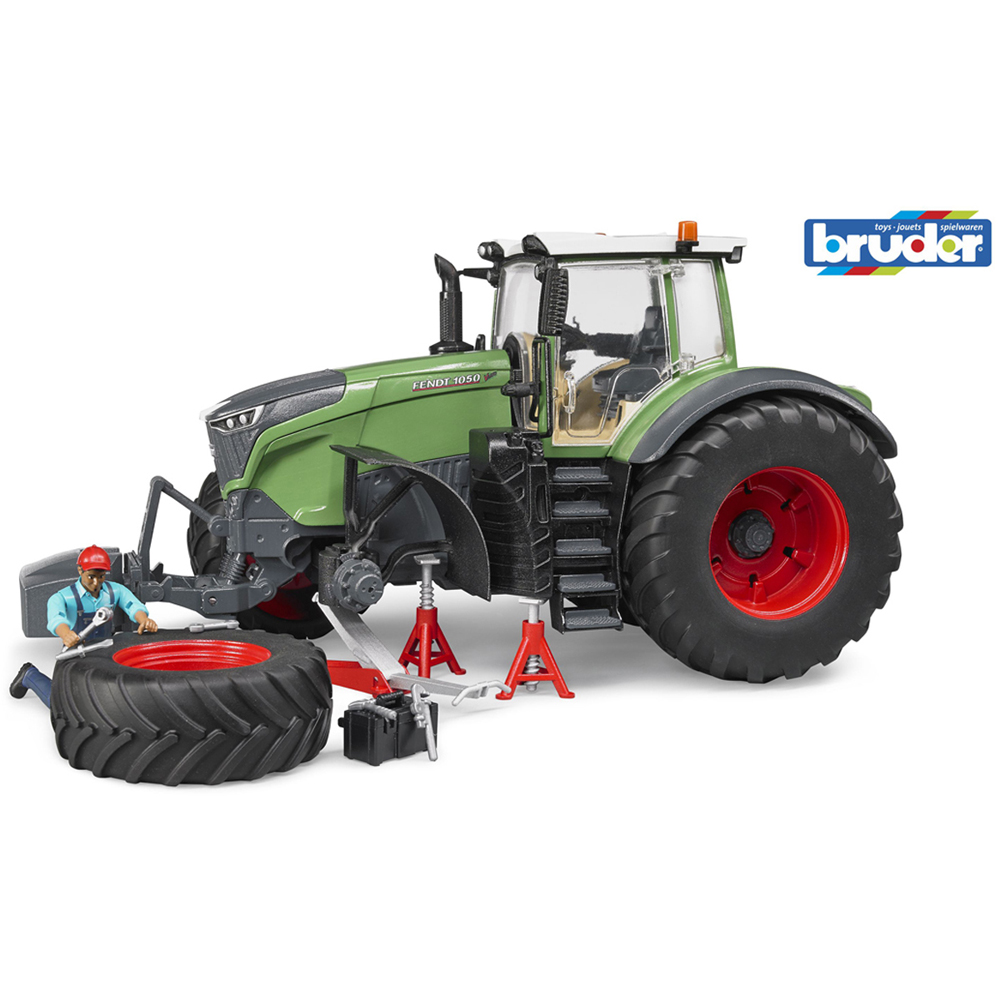 Bruder Kids Fendt 1050 Vario with Mechanic and Garage Equipment Playset Model Image 6