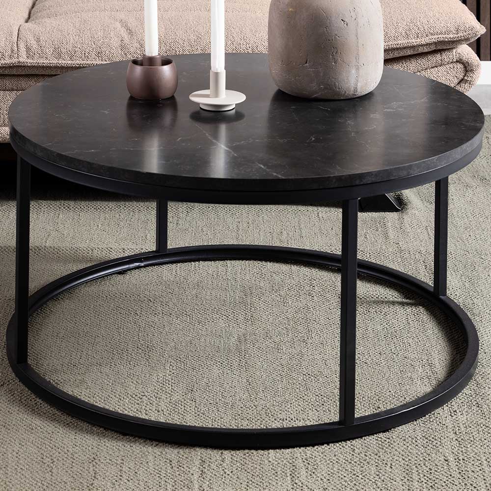 Florence Spiro Black Marble Melamine Coffee Table Image 1