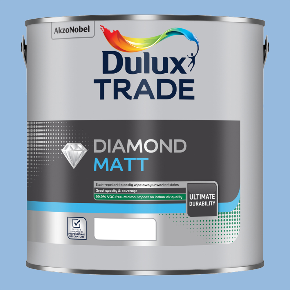 Dulux Trade Blue Babe Walls and Ceilings Diamond Matt Paint 2.5L Image 2