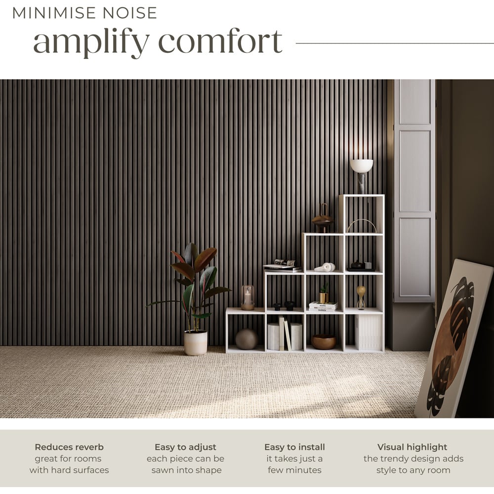 tectake Oak Grey Acoustic Wall Panel Image 8