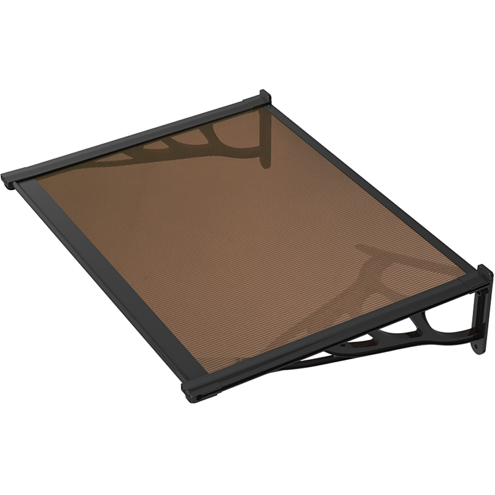 Living and Home Dark Brown Flat Door Window Awning Canopy 1.2 x 0.9m Image 2