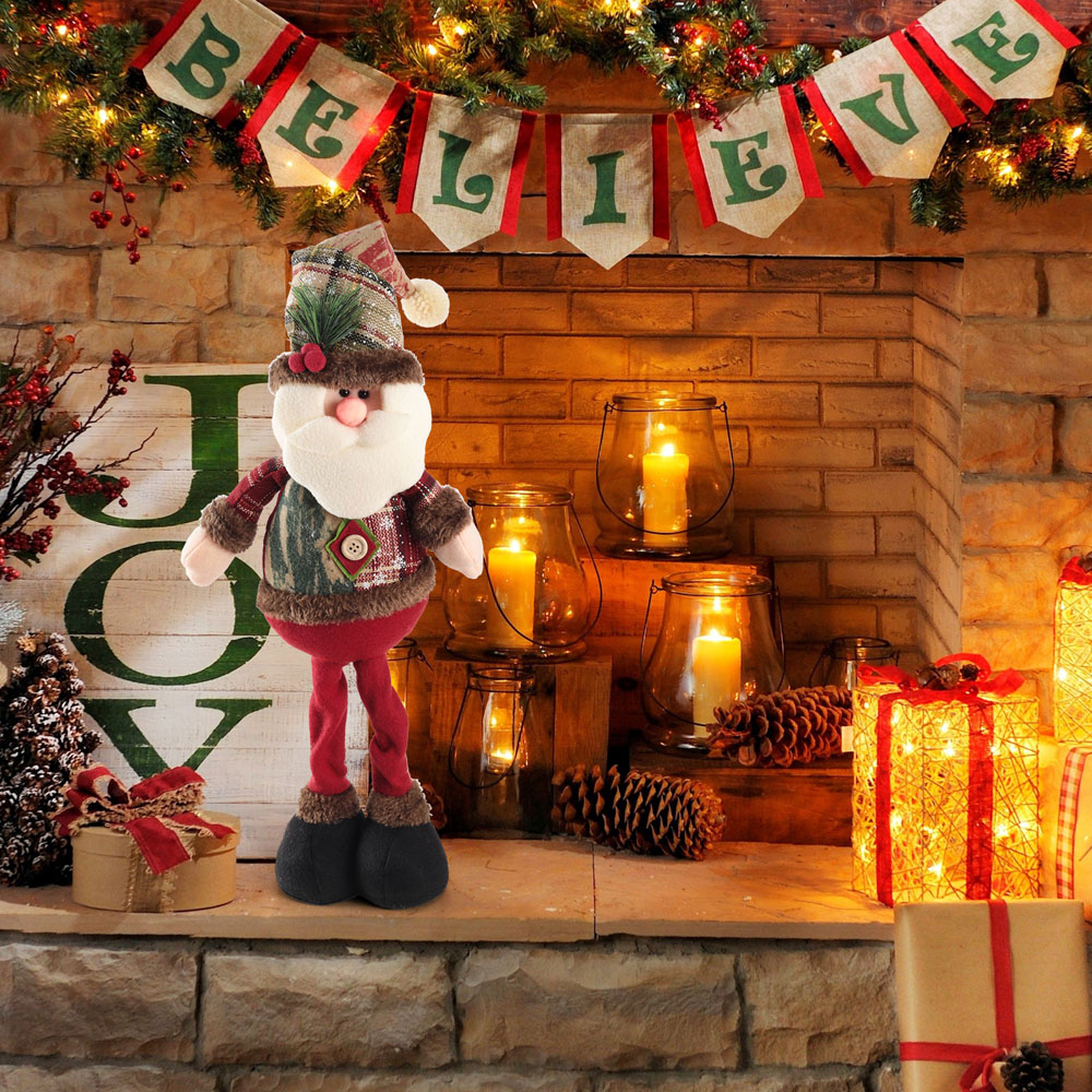 Living and Home Plush Santa Claus Doll Decoration Ornament Image 7