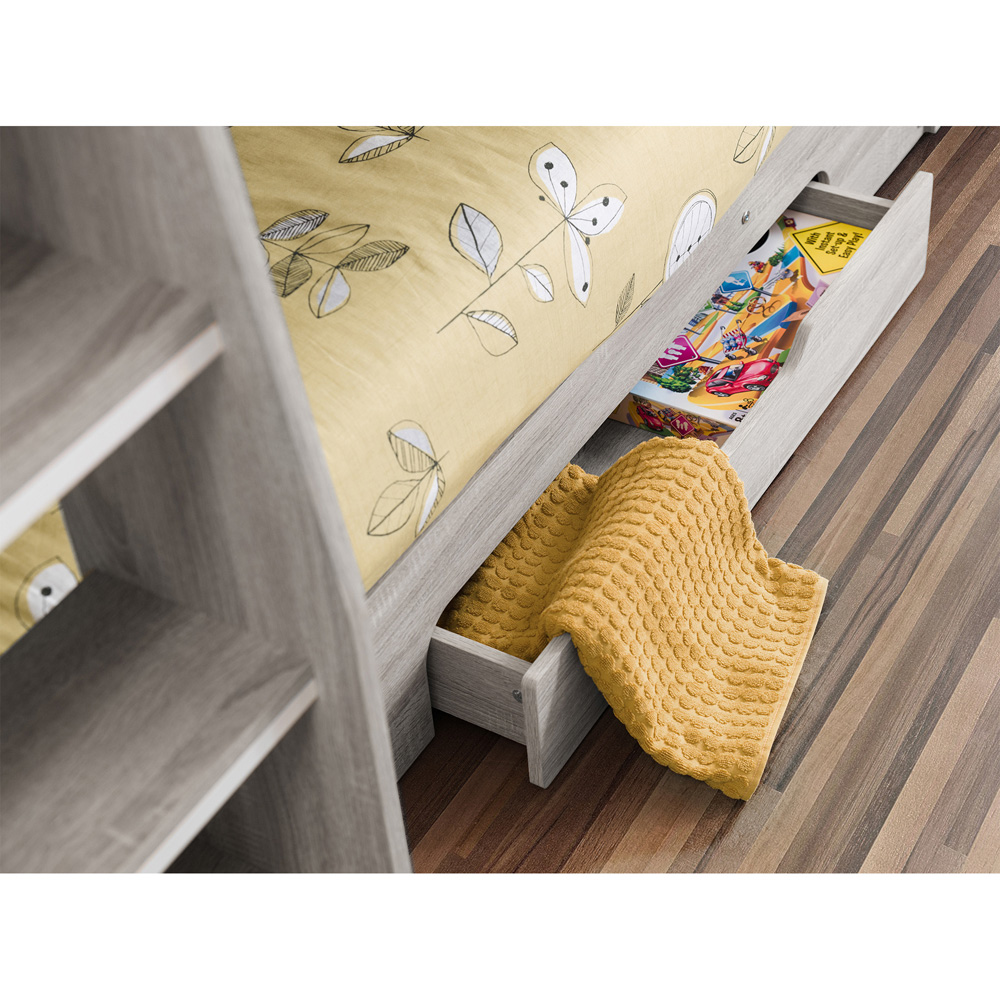 Julian Bowen Orion Grey Oak Single Drawer Bunk Bed Image 4