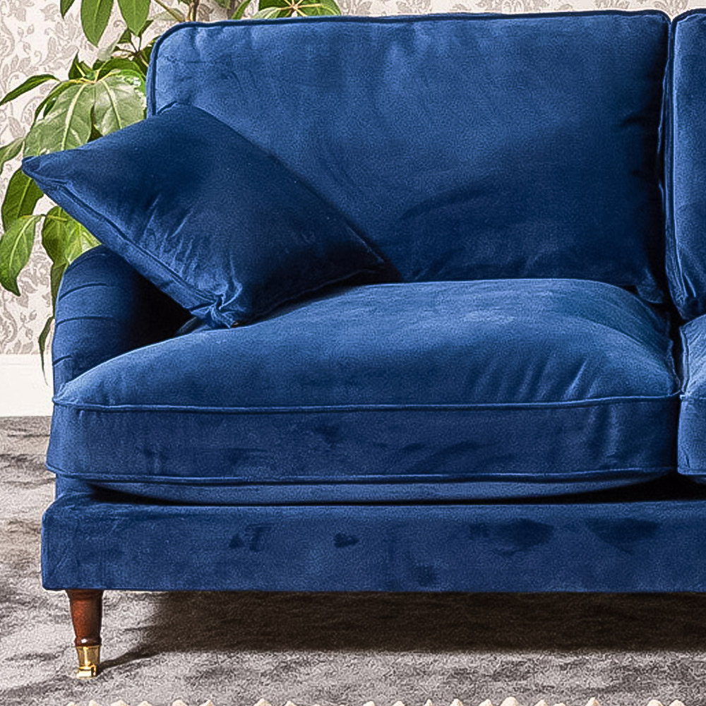 Mackenzie 2 Seater Blue Plush Velvet Sofa Image 2