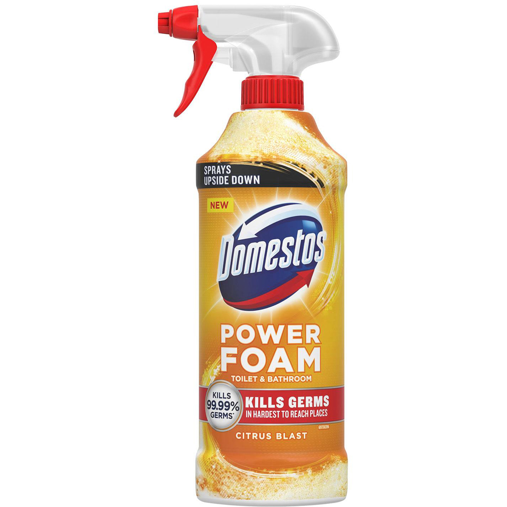 Domestos Power Foam Citrus Blast Toilet and Bathroom Cleaner Spray 450ml 4 Pack Image 2