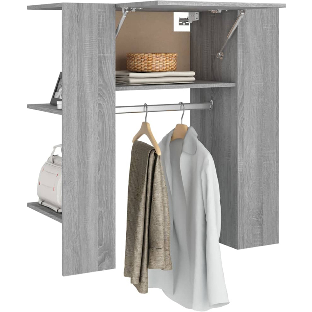 vidaXL Single Door 2 Shelf Grey Sonoma Hallway Cabinet with Rail Image 4