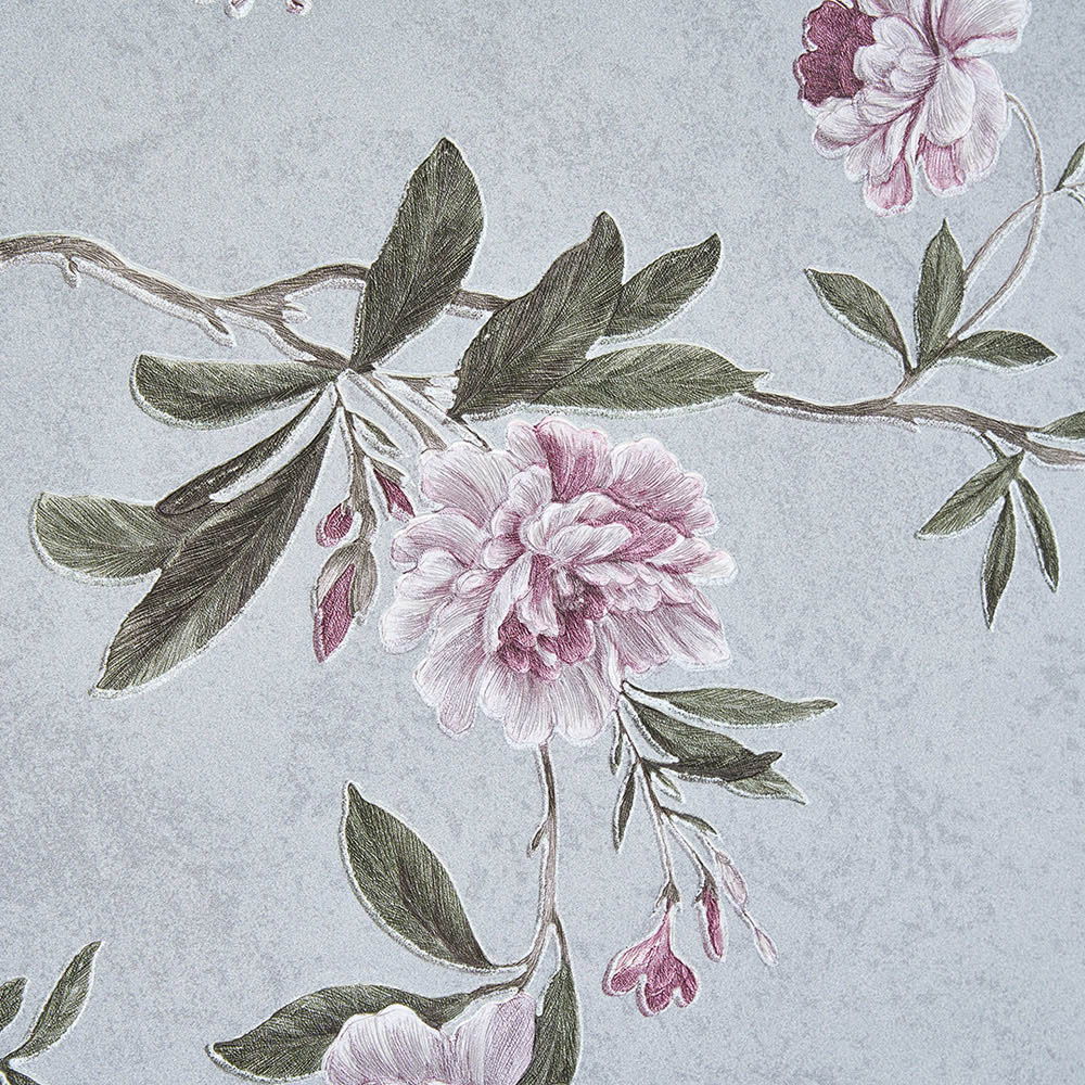 Living and Home Floral Pattern 3D Embossed Multicolour Non-Pasted Non-Woven Wallpaper Image 6
