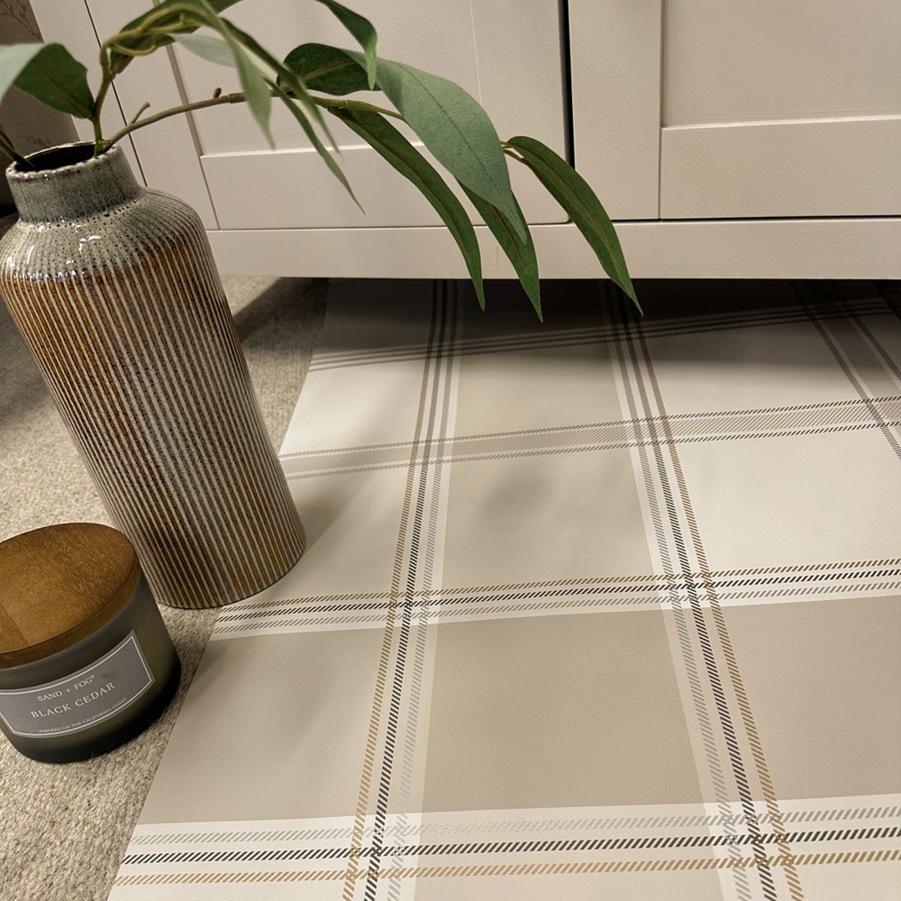 Belgravia Decor Bramble Check Beige Wallpaper Image 2