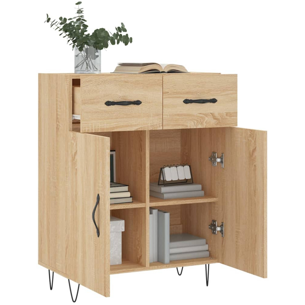 vidaXL 2 Door 2 Drawer Sonoma Oak Sideboard Image 4