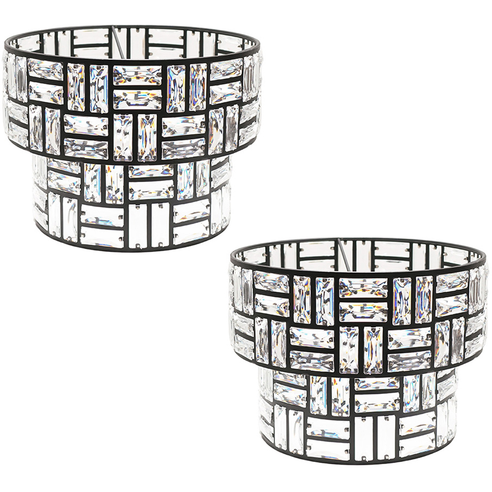 ValueLights Set of 2 Elise Black Acrylic Jewel Easy Fit Lamp Shade Image 1