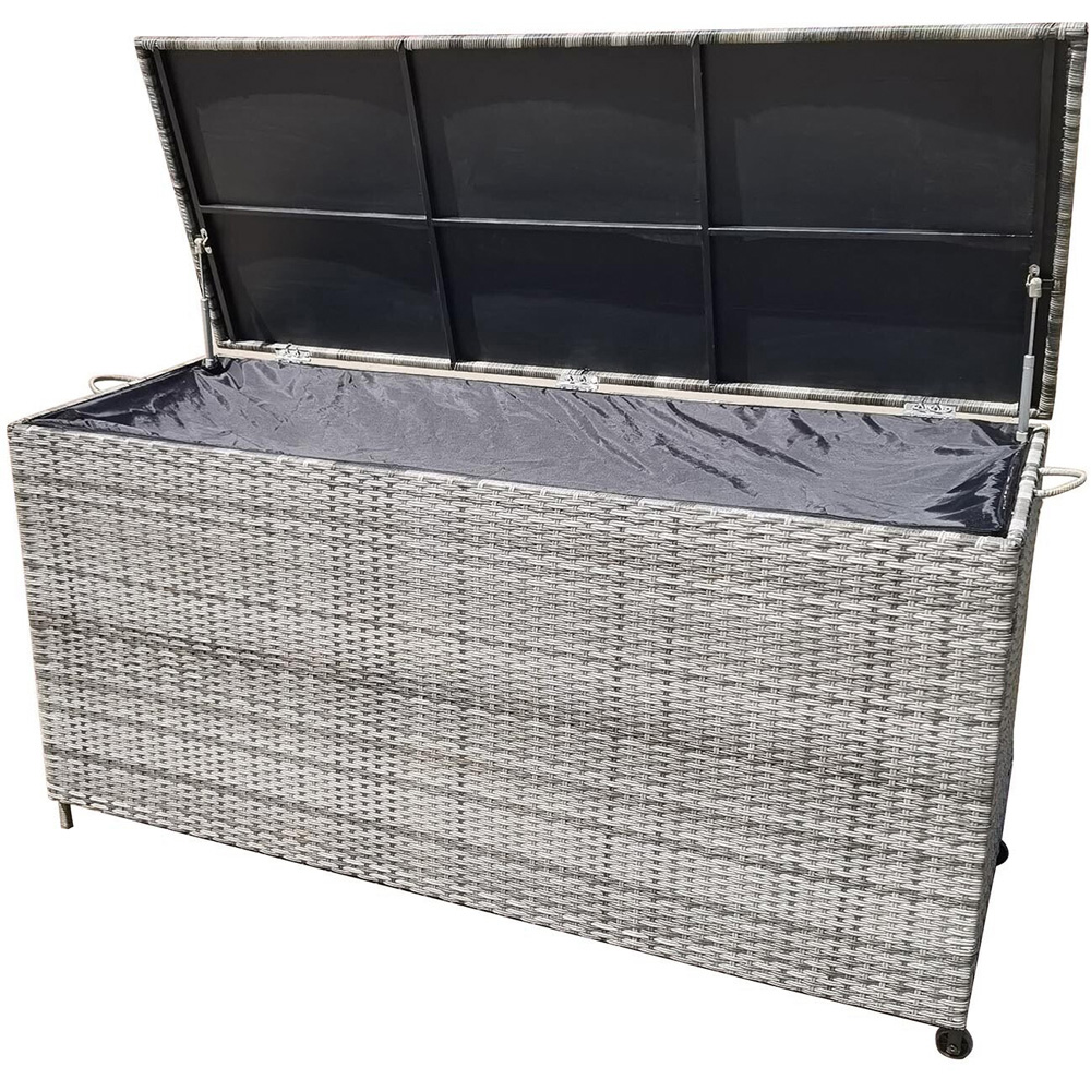 Malay Deluxe New Hampshire Grey Rattan Effect Cushion Storage Box Image 5