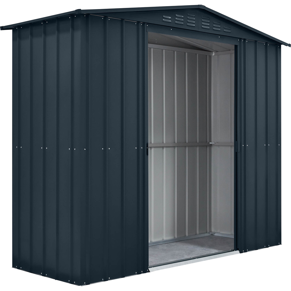 Globel 8 x 3ft 2 Door Grey Metal Apex Garden Shed Image 2