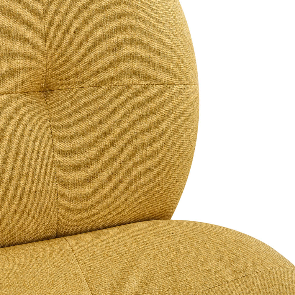 Living and Home Yellow Soft Fabric Lounge Chair Image 5