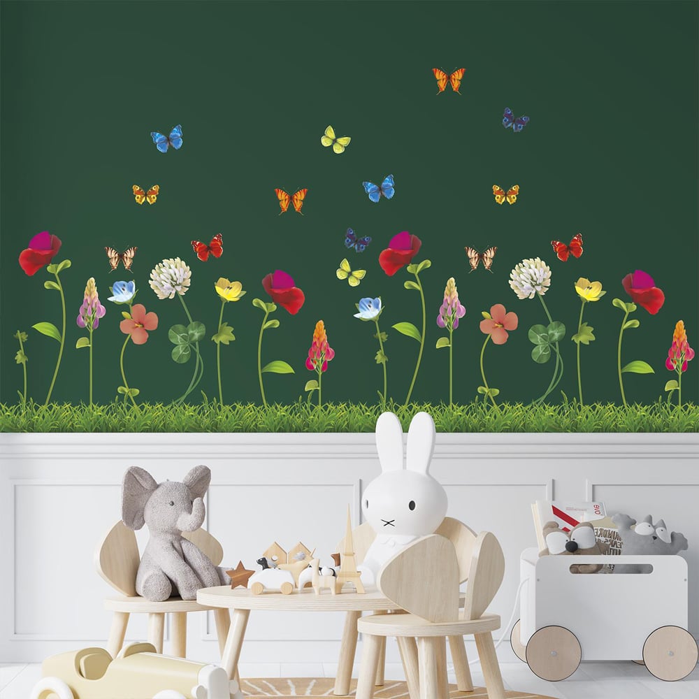 Walplus Happy Garden with Butterflies Kids Bedroom Wall Stickers Image 2
