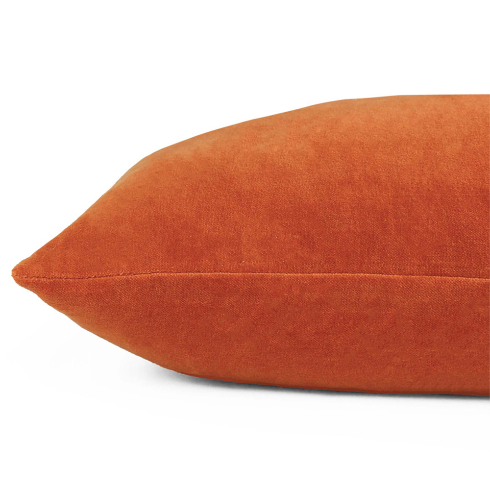 furn. Solo Orange Velvet Cushion Image 3