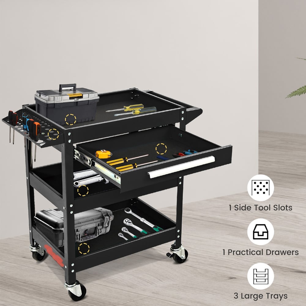 Costway 3 Shelf Rolling Utility Cart Image 6