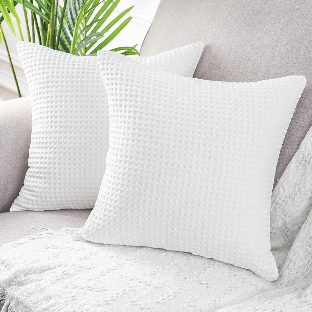 Allure Home Fashions Hotel White Waffle Cushion Cover 2 Pack 50 x 50cm Image 2