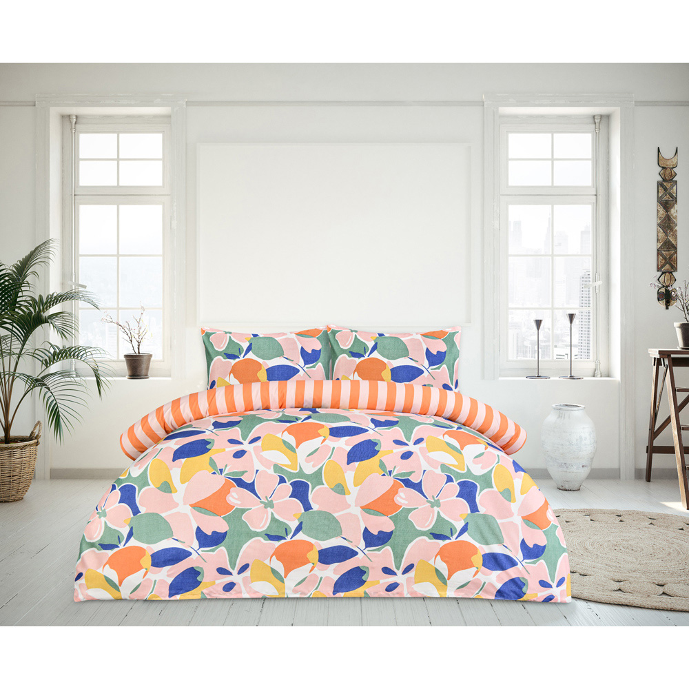 Smart Living King Size Abstract Floral Duvet Cover Set Image 8