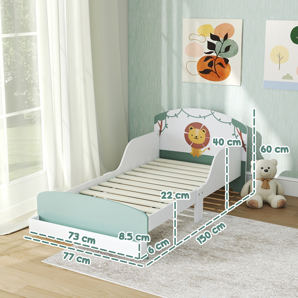 AIYAPLAY Lion Themed Green Kids Storage Bed Frame Image 9