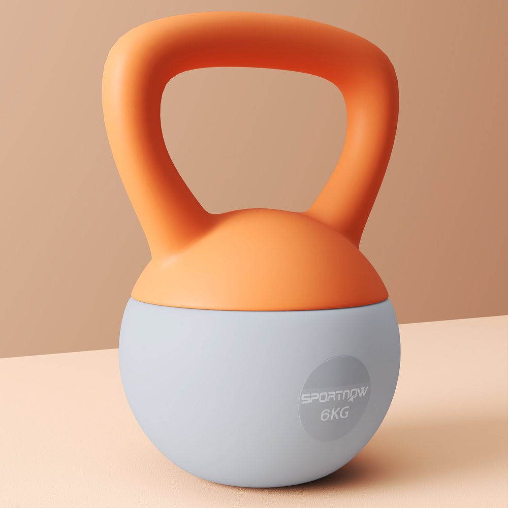 SPORTNOW Orange and Grey Kettlebell 6kg Image 3