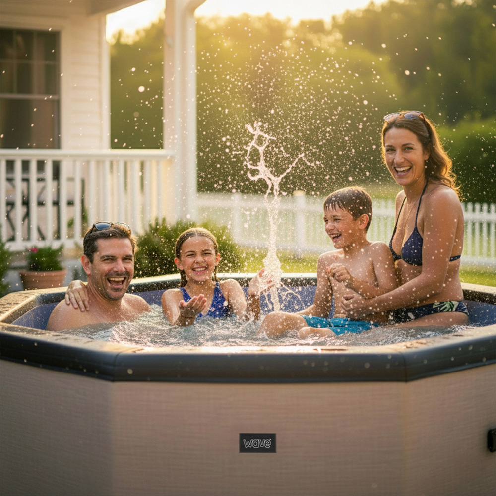 Wave Como 6 Person Pebble White Eco Foam Hot Tub with EnergySave Bundle Image 3