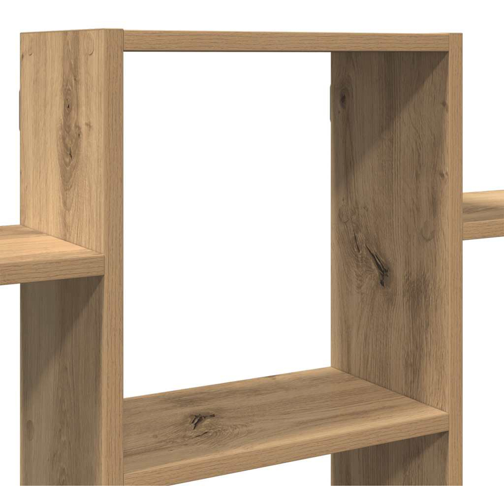 vidaXL 8 Shelf Artesian Oak Floating Wall Shelf Image 6