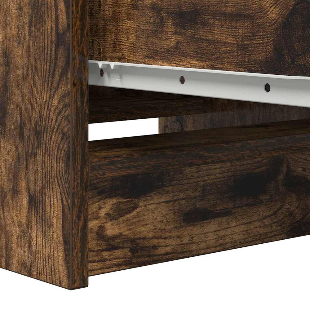 vidaXL 4 Drawer Smoked Oak Narrow Sideboard Image 9