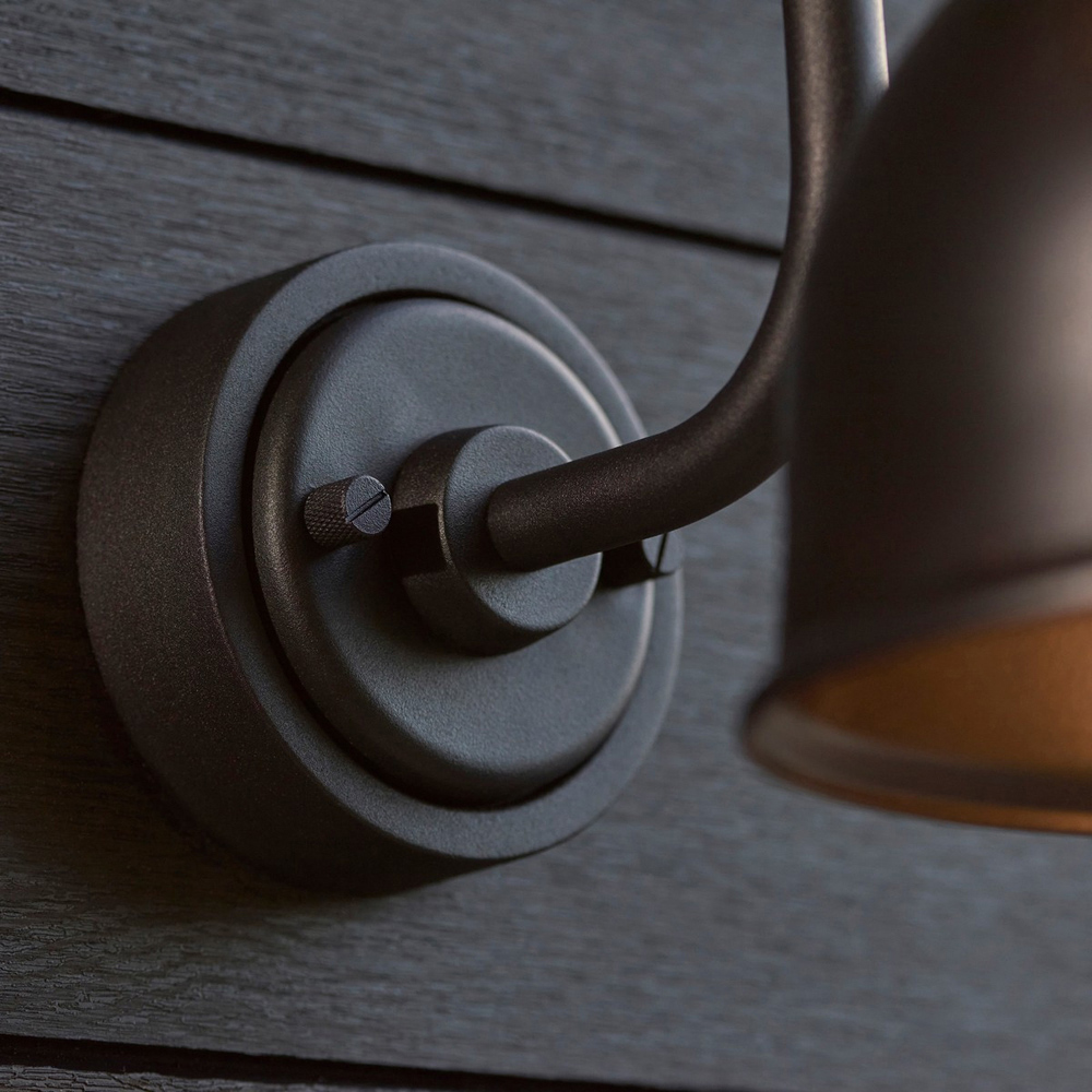 Merano Monza Matt Black Clear Glass Textured Outdoor Dome Wall Lamp Image 5