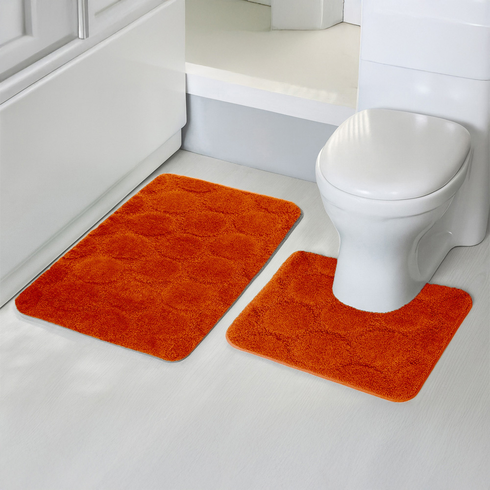 Velosso Cobla Orange Bath Mat Set Image 2