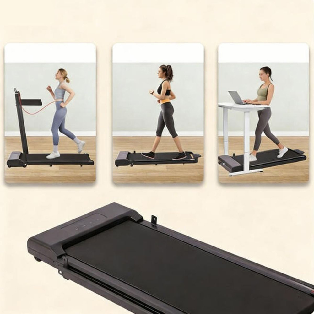 Willowmare 2-in-1 Grey Foldable Electric Treadmill with Handrail and LCD Screen Image 5