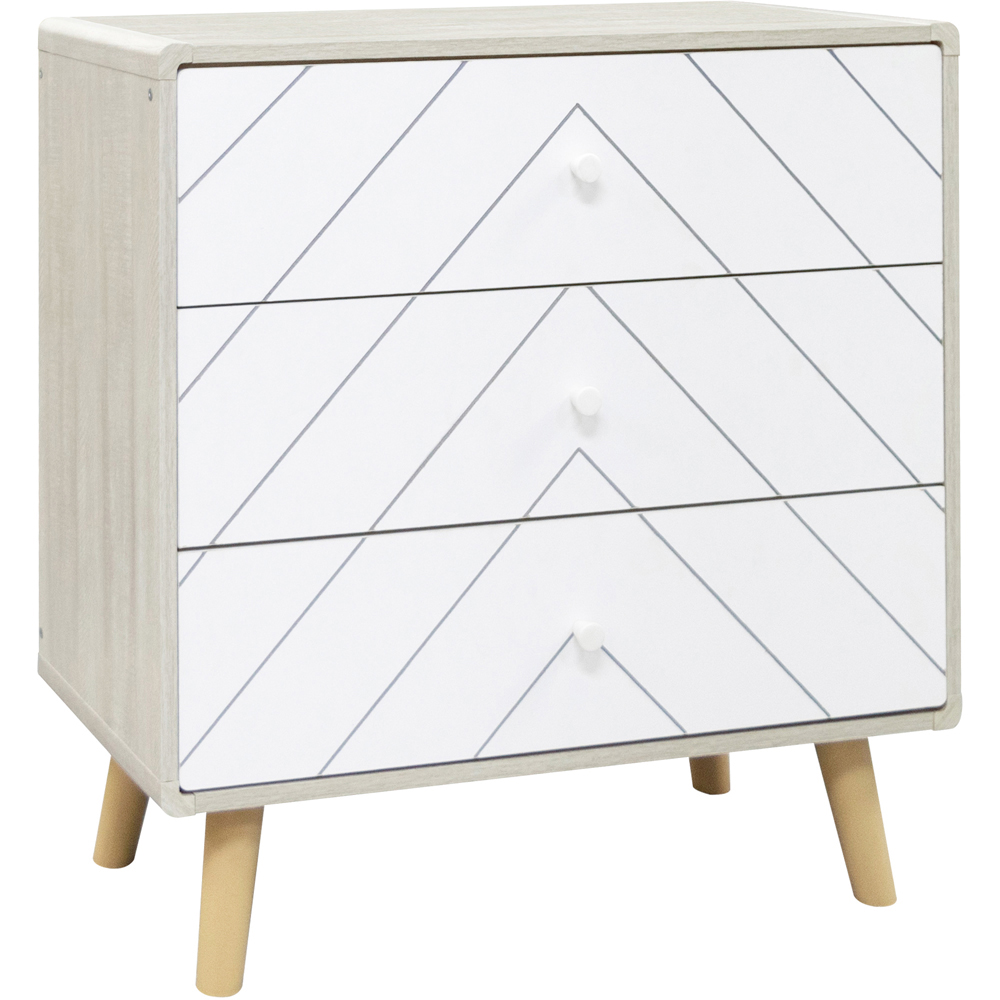 Seconique Dixie 3 Drawer Dusty Grey and White Chest of Drawers Image 2