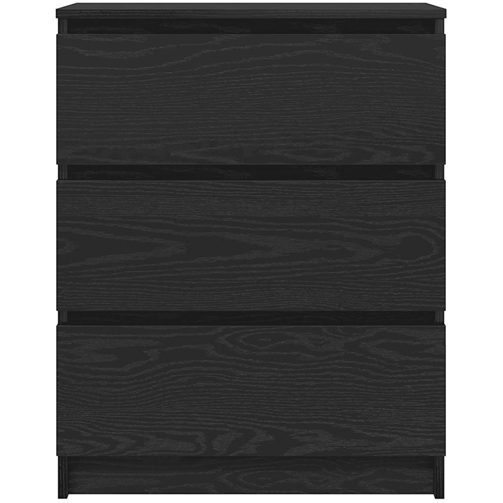 vidaXL 3 Drawer Black Oak Wooden Sideboard Image 3