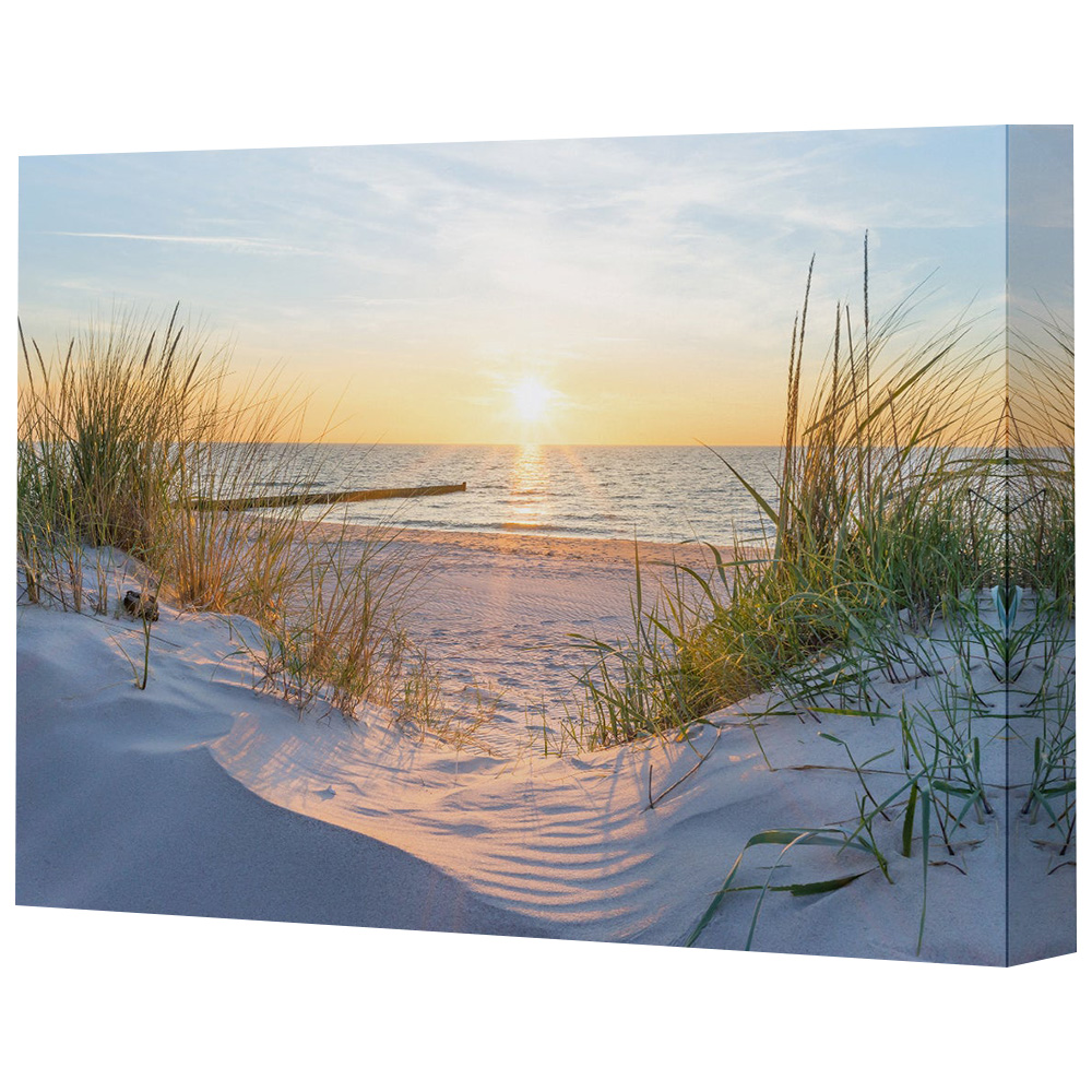 Benjamin Tate Design Print 40 Sunset at the Baltic Sea Beach Canvas 101 x 77cm Image 1