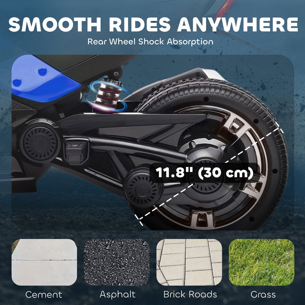 Tommy Toys Kids Blue Ride On Electric ATV Quad Bike 12V Image 6