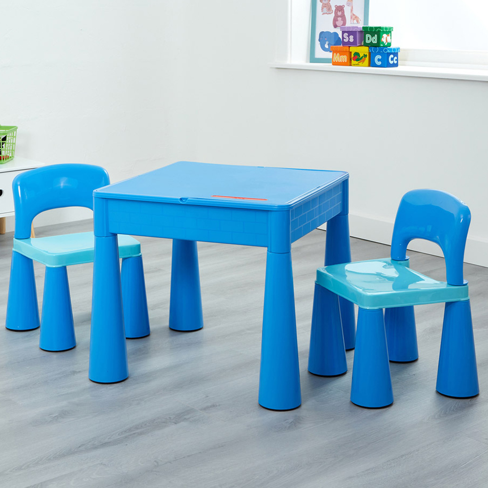 Liberty House Toys Blue Kids 5-in-1 Activity Table and Chairs Image 1