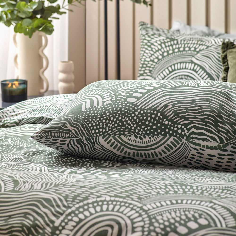 Hoem Nola Double Olive Abstract Duvet Cover Set Image 3