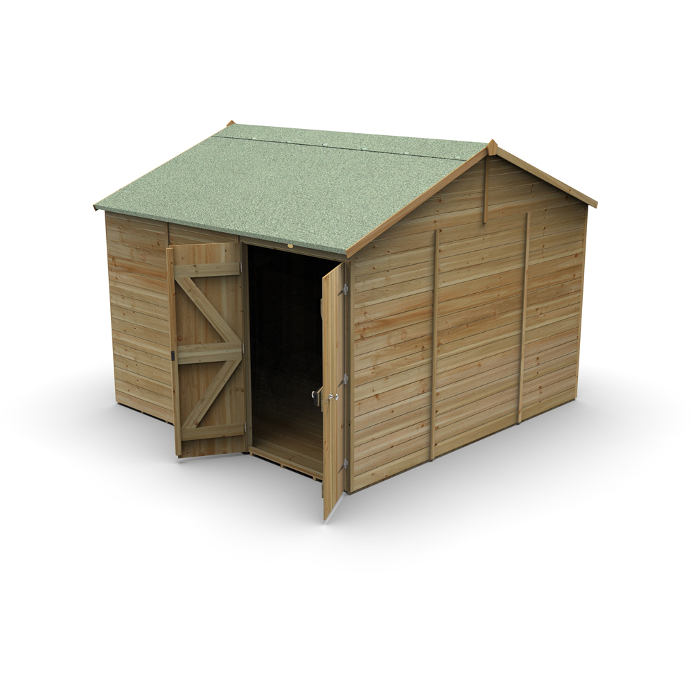 Forest Garden Timberdale 10 x 10ft Tongue and Groove Reverse Apex Garden Shed Image 3