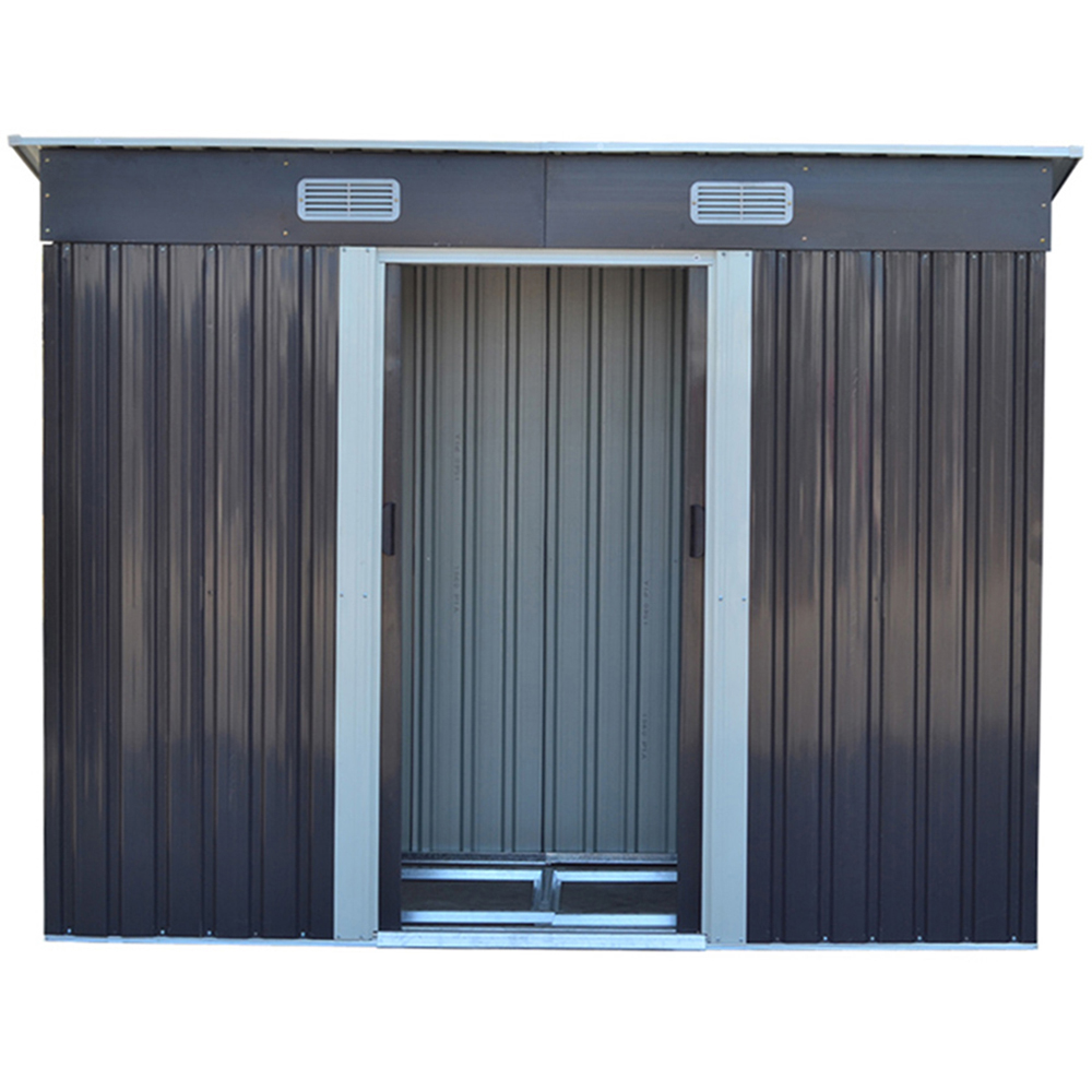 Living and Home 4 x 8ft Metal Pent Garden Tool Storage Shed with Foundation Image 3