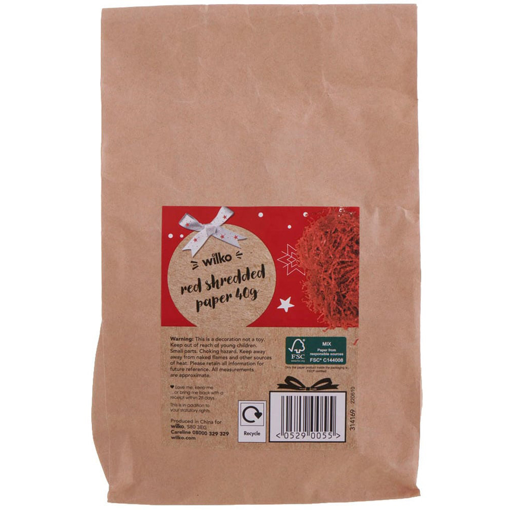 Wilko Red Shredded Paper 40g Image 3