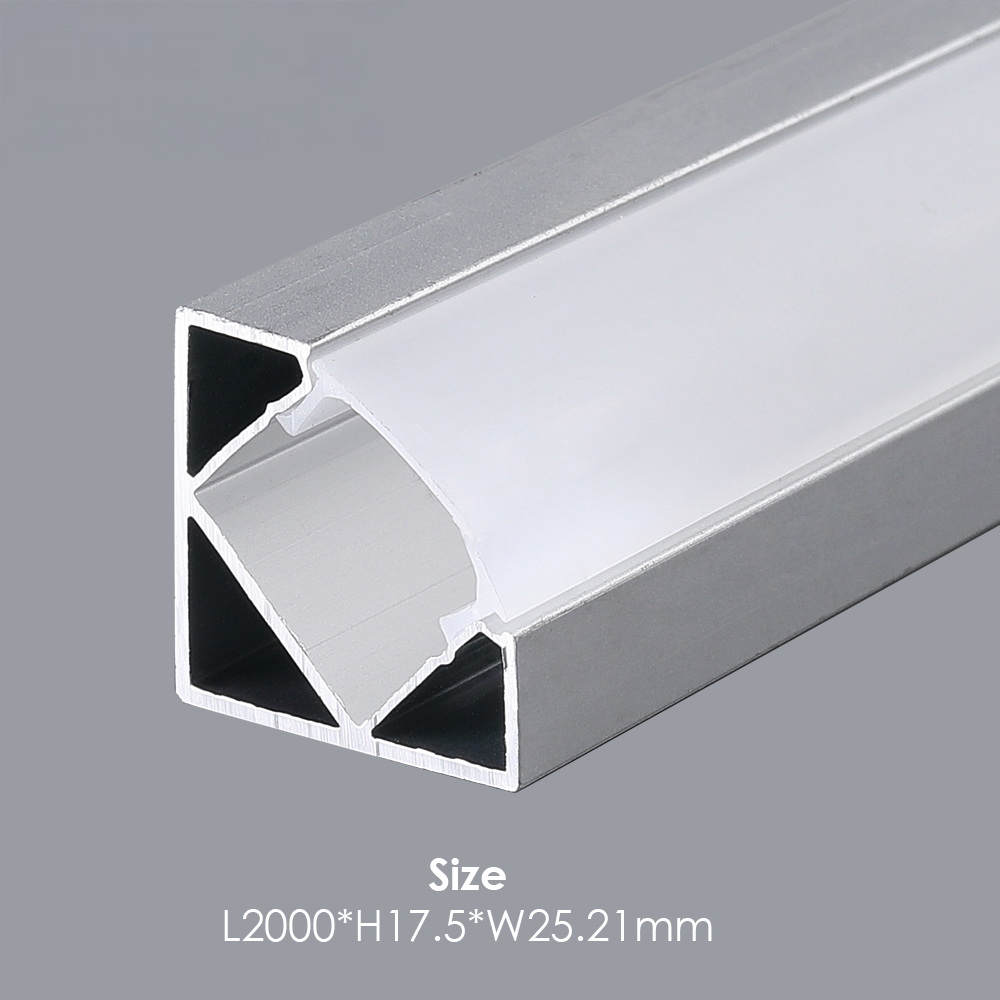 ENER-J Corner Aluminum Profile with PC Cover 25.21 x 17.5mm 4 Pack Image 6