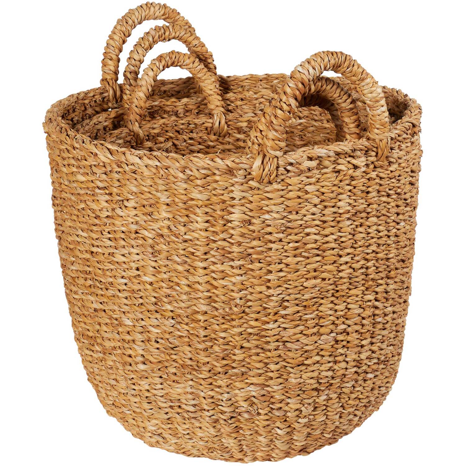 Brown Bohemian Seagrass Basket 3 Pack Image 1